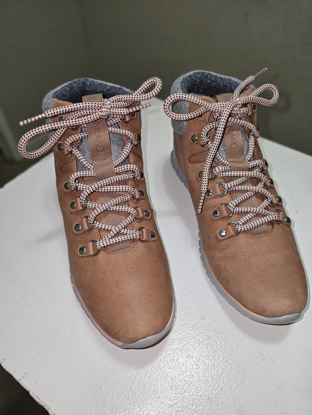 Women’s Tan Lace-Up Ankle Boots - Lightweight Comfort Cole Haan Zerogrand . NWT